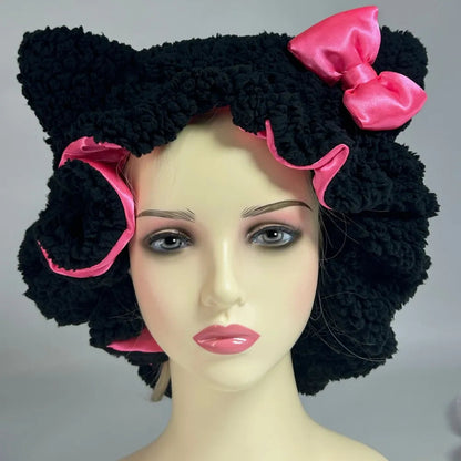 Satin Fur Kitty Bonnet