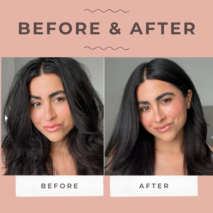Mini Straightener before and after smooth hair frizz-free results